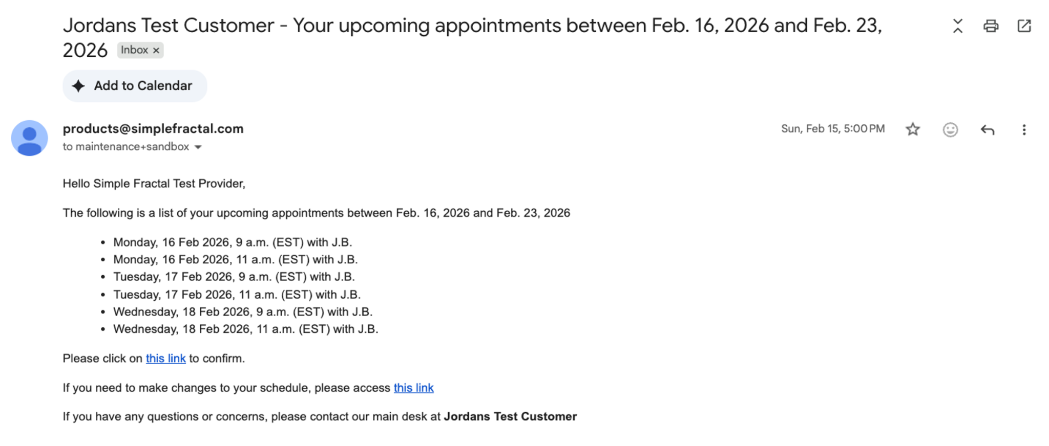 Remy sample email reminder